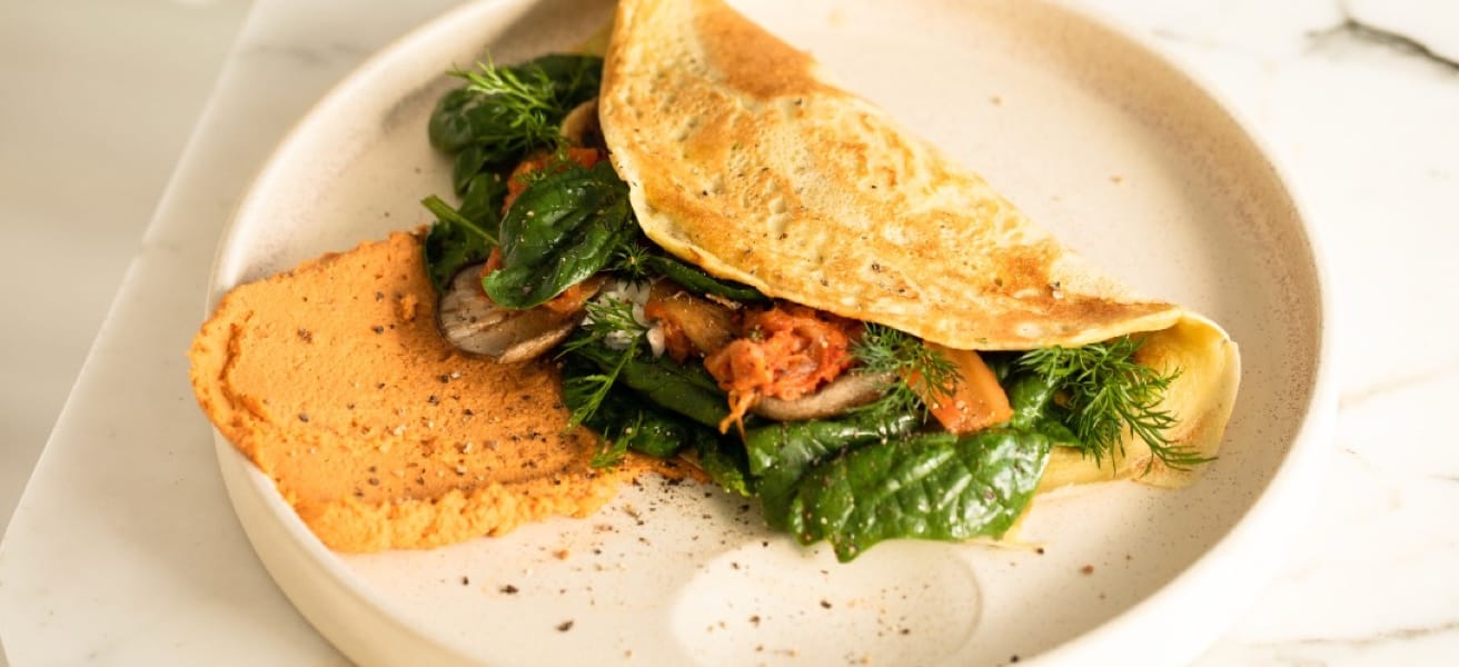 Delicious omelette with fillings